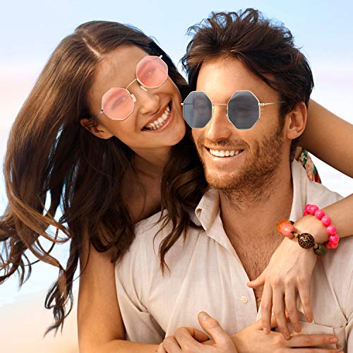Frienda 4 Pairs Polygon Sunglasses Small Metal Frame Geometric Square Sunglasses Irregular Polygon Eyewear #TOP6