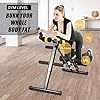 Core & Abdominal Trainers, Ab Machine Exercise Equipment for Home Gym, Strength Training Ab Cruncher Foldable Fitness Equipment, Whole Body Workout Machine for Leg, Thighs, Buttocks Shaper (Yellow)