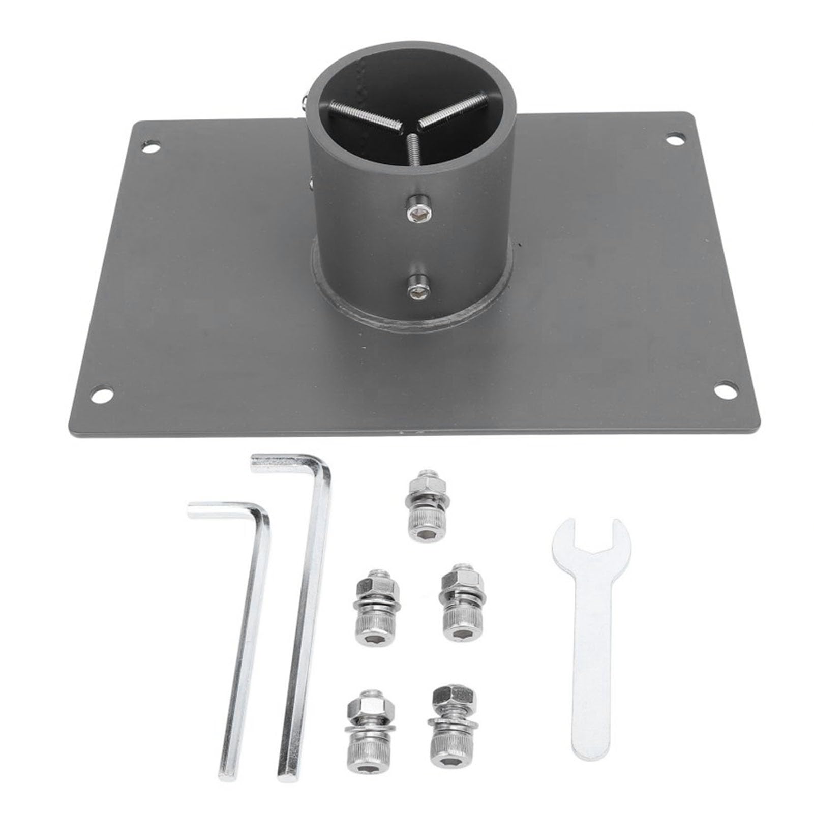 Fyearfly Adaptateur de tuyau plat en alliage d'aluminium pour connecteur de poteau de 62 mm, kit de montage d'antenne satellite robuste et résistant aux intempéries, support de toit d'antenne Internet