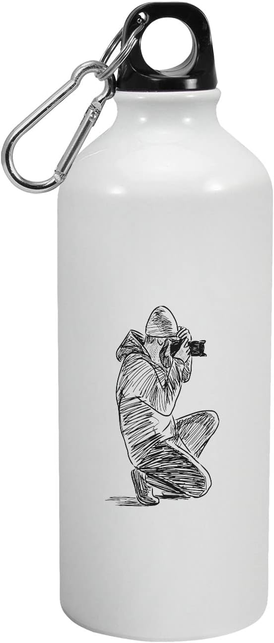 Happu - Printed Aluminium Sipper Bottle, Photography Designs - Photographer Sketch, Gift for Photographer, Editor, Gift for Artist, Unique Gift, Printed Bottle, 4794-AB-600