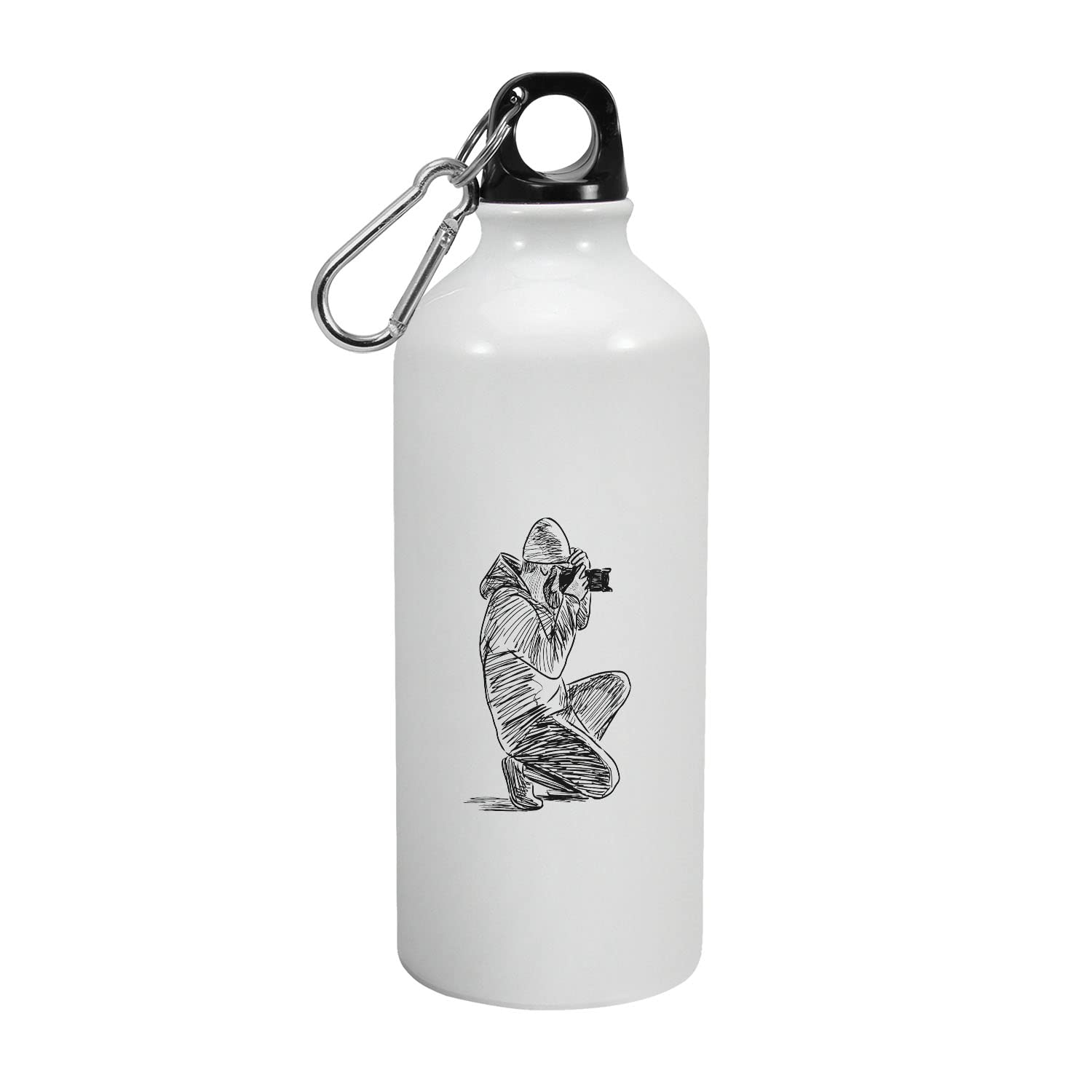 Happu - Printed Aluminium Sipper Bottle, Photography Designs - Photographer Sketch, Gift for Photographer, Editor, Gift for Artist, Unique Gift, Printed Bottle, 4794-AB-600