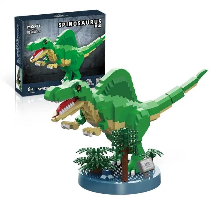 ICW Jurassic Park Double Ridge Dinosaur DIY Mini Building Blocks for Kids (Spinosaurus (1389 pc))