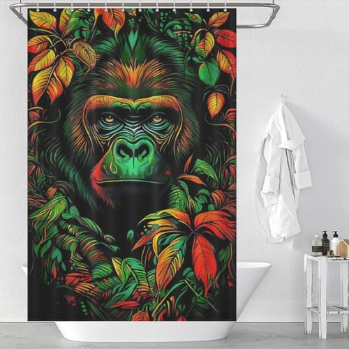 Gorille rideau de douche imperméable lavable pour baignoire 122x183cm