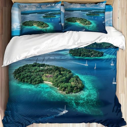 Housse de couette microfibres de qualité supérieure motif océan