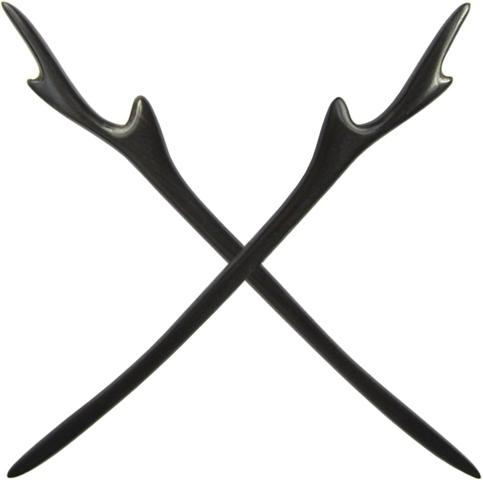 2 Pieces Handmade Ebony Wood Carved Hair Decor Sticks Shawl Pins Picks Pics Forks for Women Girls Hair Updo Making Accessory 18cm, Dragon Horn