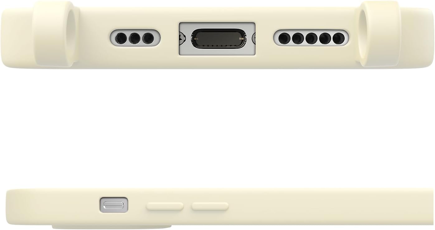 ZTOFERA Crossbody Case for iPhone 15 Pro with Lanyard Strap Adjustable Rope, Liquid Silicone Soft Cover for iPhone 15 Pro 6.1 inch-Beige - Image 4