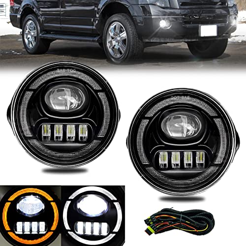 LED with DRL Driving Fog Lights Lamps Fit For 2007-2014 Ford Expedition/ 2008-2011 Ford Ranger