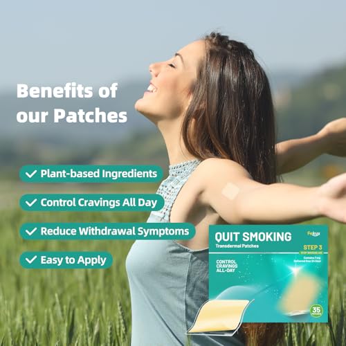 Fekux Quit Smoking Nicotine Patches Step 3, 7 mg Stop Aids Delivered Over 24 Hours Nicotine Transdermal Patch 35 Count Help to Quit Smoking Aids That Work