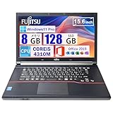 【整備済み品】富士通 ノートパソコン FUJITSU A574 15.6イン 第4世代 i5-4310M/RAM 8GB / 128GB DDR4 /windows 11 pro/office 2019 搭載/ノートpc 中古/Wi-Fi/HDMI/USB