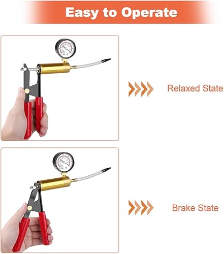 Miniatura 3 de Kit de prueba de purga al vacío, herramienta de prueba de bomba de presión de vacío de mano, probador de purga de frenos de mano para motocicleta