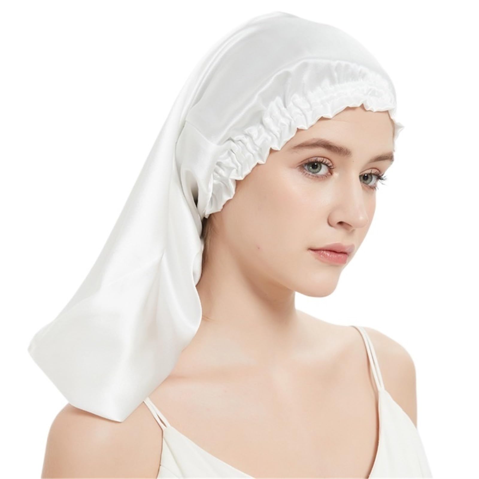 Seidenhaube Seidenschlafmütze for Frauen, Haarpflege, Nachthaube for lange Zeit Für Frauen