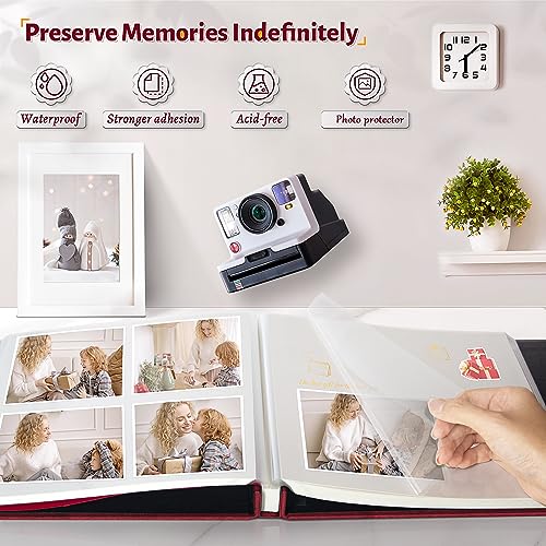 Image of Artfeel Photo Album Self Adhesive Scrapbook,Large Photo Book for 4x6,5x7,8x10 Pictures,DIY Album for Baby Wedding Family Travel Birthday,with Metallic Pen and Scraper
