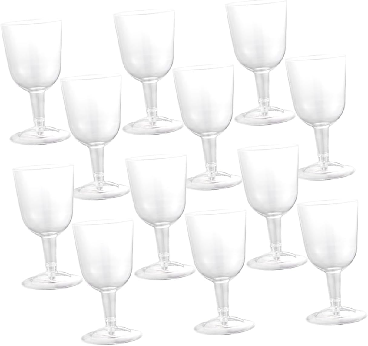 Garneck 48pcs Plastic Wine Goblets Reusable Cocktail Cups for Parties Weddings and Home Use Elegant Design for Festivals and Events