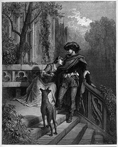 Affiche Impression Toile Gustave Doré : les Deux Pigeons 60x90cm pour salon