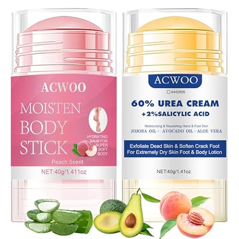 ACWOO Krem mocznikowy 60%, 2 szt. krem do stóp z mocznikiem, pasek naprawczy pękniętych pięt, krem nawilżający do stóp, krem do pielęgnacji stóp, do suchych i pękniętych stóp, dłoni, łokci