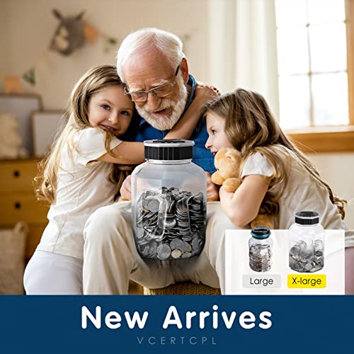 image for X-Large Piggy Bank for Adults Kids, Vcertcpl Digital Coin Counting Ban
