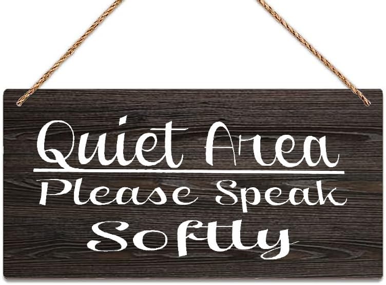 Amazon.com: Sign Wall Art Definition Wood Plaque Quiet Area Please ...