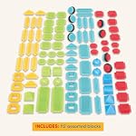 Battat Bristle Blocks Basic Builder Set, 112-Piece Building Blocks, Playset | Interlocking building blocks with soft bristles, assorted sizes and colors, plus 8 wheels for motion play, Playset, 2+ Years