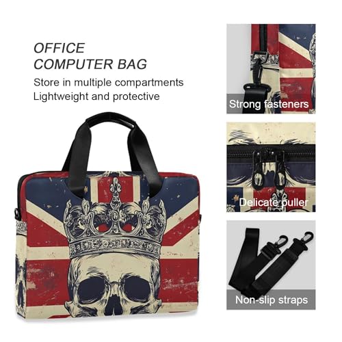 Funda maletín para laptop con diseño calavera y bandera 13 a 15.6 pulg miniatura 5
