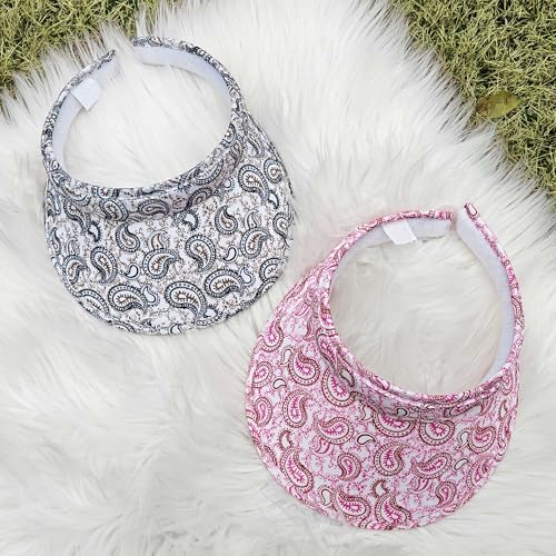 Image of 2 Pack Sun Visor Hats Women Men Clip On Wide Brim Visors Hat Outdoor Sports Golf Beach Travel Tennis Caps