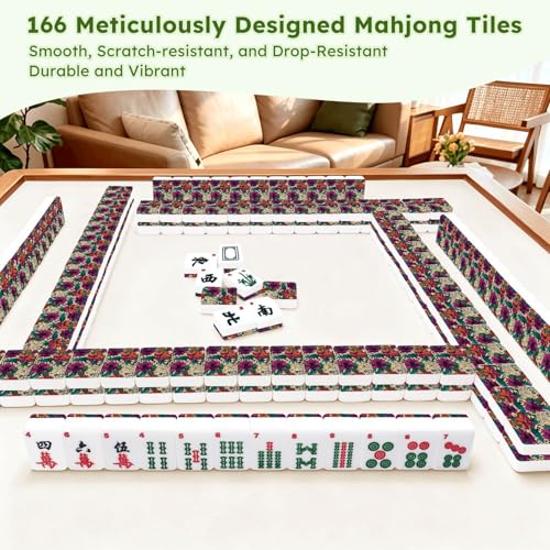 Set de fichas American Mahjong con diseño animal y bolsa miniatura 7