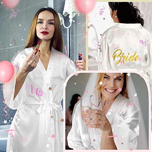 Janmercy 6 Pieces Bridesmaids Robes for Wedding Bridal Robes Matron Maid of Honor Wedding for Bridal Party Gifts3