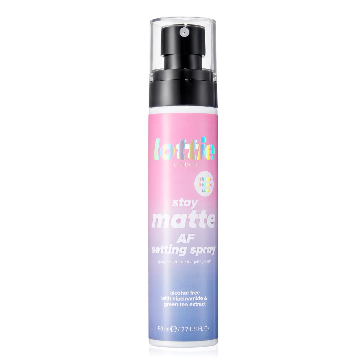 lottie LONDON Stay Matte AF Setting Spray - Keep skin smooth and moisturized, holds makeup for longer - 80ml
