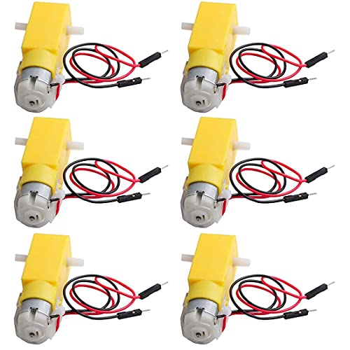 GUUZI 6 Piezas TT DC Motor de Caja de Cambios de Doble Eje 3-6V Motor de Engranajes para Arduino Robot de Coche Inteligente