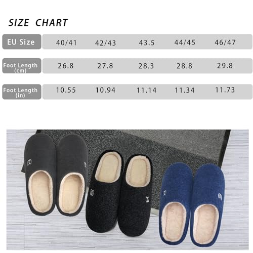 WateLves Filzpantoffeln Herren Hausschuhe Pantoffeln im Herbst und Winter Slipper Unisex mit Rutschfest Sohle Filzlatschen(Schwarz, 43.5EU)