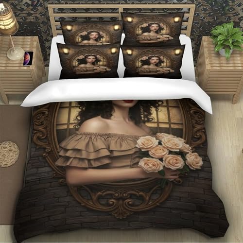 Housse de couette patchwork 3D au fini premium ultra doux et microfibre hypoallergénique