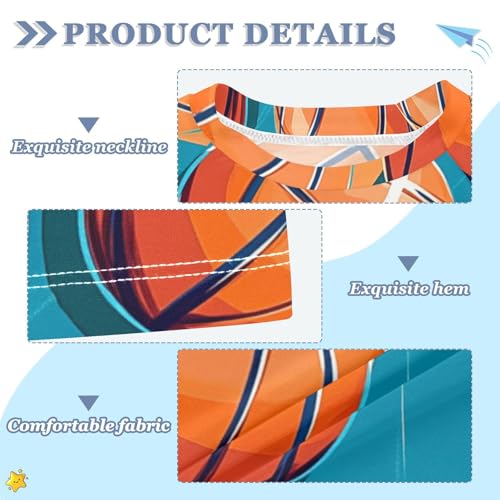 Boys Swing Shirts Basketball Sport Ball Rashguard Short Sleeve Kids T-Shirts Sun UPF 50+3