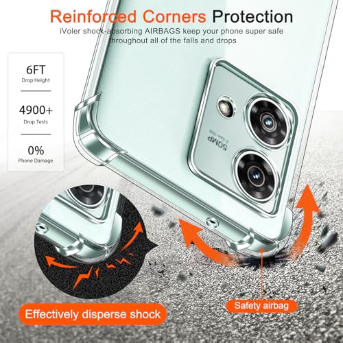 Image of Lustree Back Cover Transparent Case Compatible with Motorola Edge 40 Neo | Clear + TPU Case with 4 Corner Air Cushion Protection & Camera Protection | Slim& Stylus Cover