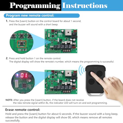 Gate Opener Remote Control Transmitter for GYXEL & JUJIANG Automatic Gate Opener Hardware Control Remote, Replacement for JUJIANG Electric Opener Keychain Remote Security Kit by Gyxel - Image 8