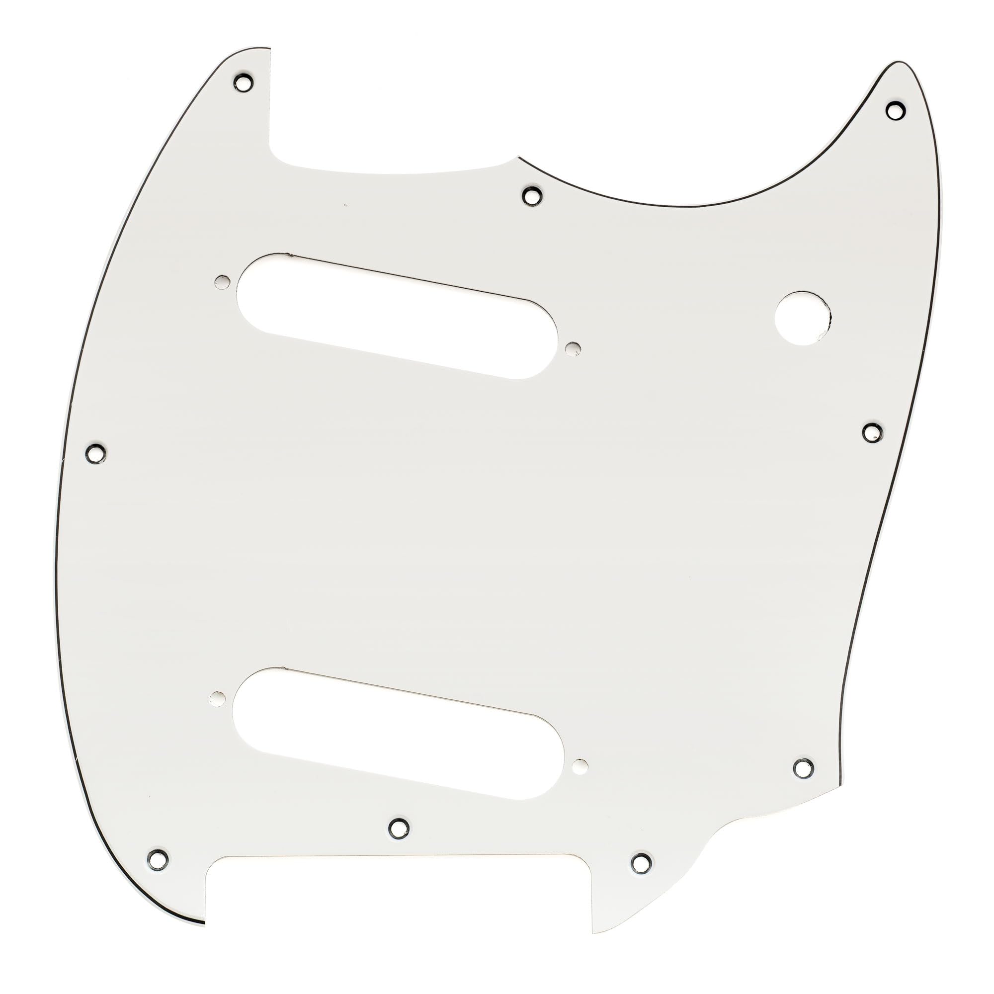 Musiclily Pro 9-Hole Guitar Pickguard for Squier Sonic Mustang SS Electric Guitar 3Ply White