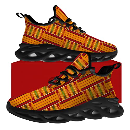 Ciadoon Kente Shoes for Men Women Road Running Shoes Walking Tennis Sneakers Athletic Lightweight Shoes4