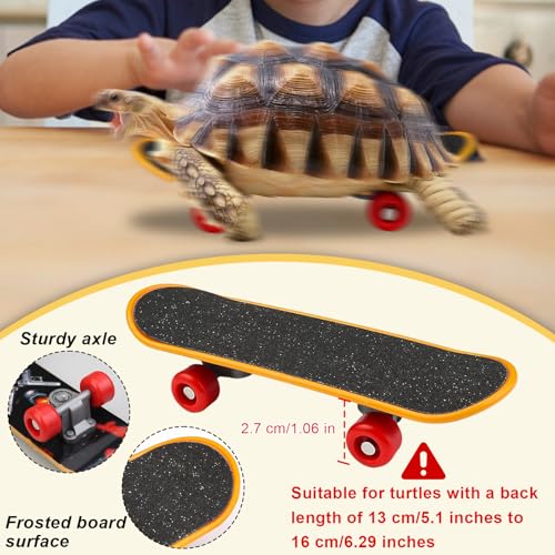 Image of Adjustable Tortoise Leash and Funny Skateboard Set with Curly Grass Decor, Harness and Training Skateboard for Turtle Bearded Dragon Pet Toys(fit for Turtles with a Back Length of 5.1-6.3'')