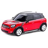 CMJ RC Cars ™ Mini Countryman JCW Coche de Control Remoto con Licencia Oficial Luces de Trabajo a Escala 1:24 2.4Ghz Rojo