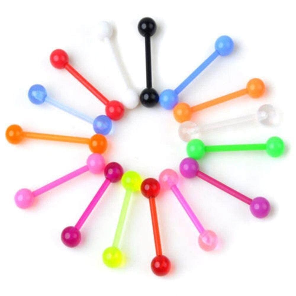 10pcs / lot Colorful Flexible Silicone Tongue Nipple Stud Bar Ring Barbell Piercing Body Jewelry Nice and Practical