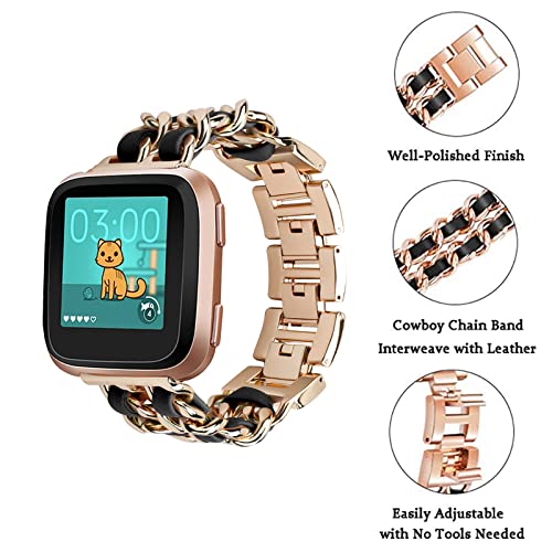 Bracelet Fitbit Sense 2 acier inoxydable et cuir à fixations rapides