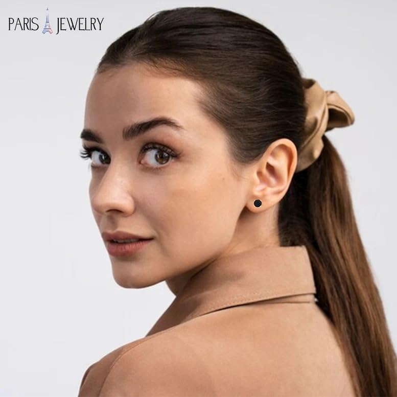 1/4 Ct Black Diamond Stud Earrings in 14k Yellow Gold Round Cut Push Back Earrings for Men and Women, Classic 4 Prong Setting, Versatile Diamond Studs for Any Occasion2