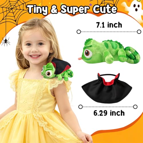 INOMO Chameleon Shoulder Plush with Detachable Cape, Halloween Costumes for Girls Women, Magnetic Shoulder Buddy, 7.1-Inch Lightweight Lizard Stuffed Animal, Cosplay Prop Gifts for Kids & Adults - image 2