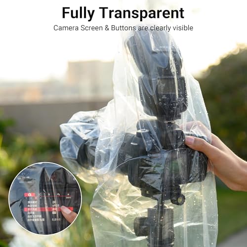 Image of 2 Pack 18 inch Long Camera Rain Cover with Flash Dust Sleeve Protector for Canon EOS R5 R6 Rp 5D 6D 7D 90D 80D 77D 70D Z7II Z6II Z5 Z50 D850 D810 D780 D750 D610 D500 D3500 D5600 D7500