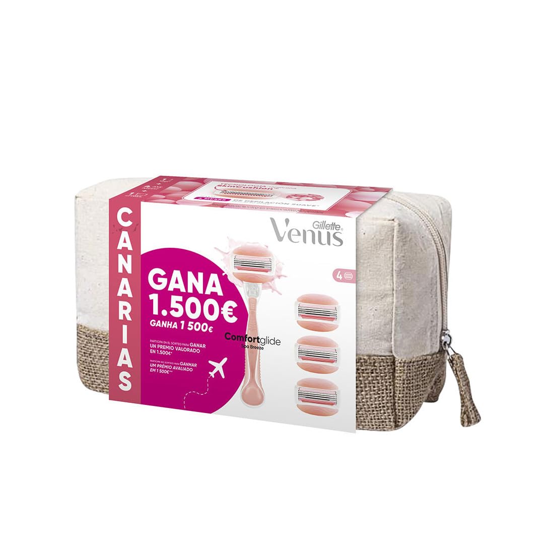 Gillette prodotto beauty Venus Spa Breeze Neceser Canarias Mã¡Quina + 4 Recambios