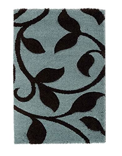 Image of Florida Collection Fur Rectangular Rugs And Carpet For Bedroom, Living Room (5X8 Feet, Blue|Brown)