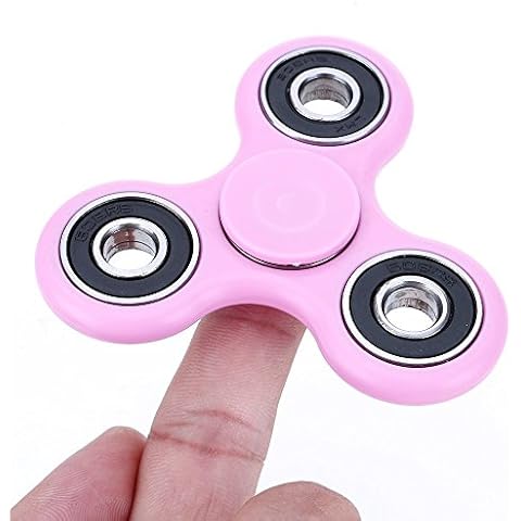 Ubitree Hand Spinner Fidget Tri Spinner EDC Focus Toy for Whole age section 9 colour(pink) Cover