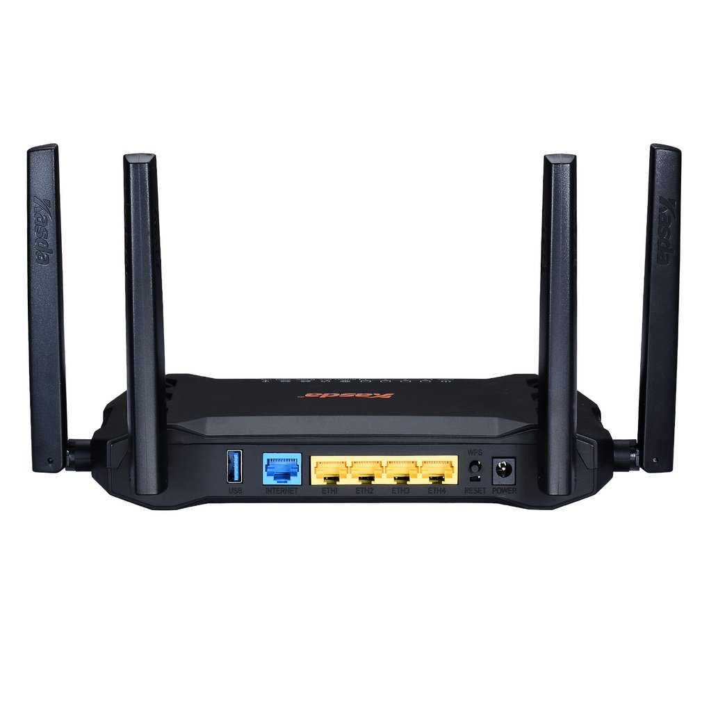 AC1200 Routeur Wi-Fi Gigabit double bande sans fil longue portée avec antenne 5 dBi à gain élevé - Installation facile via smartphone (KW6516)