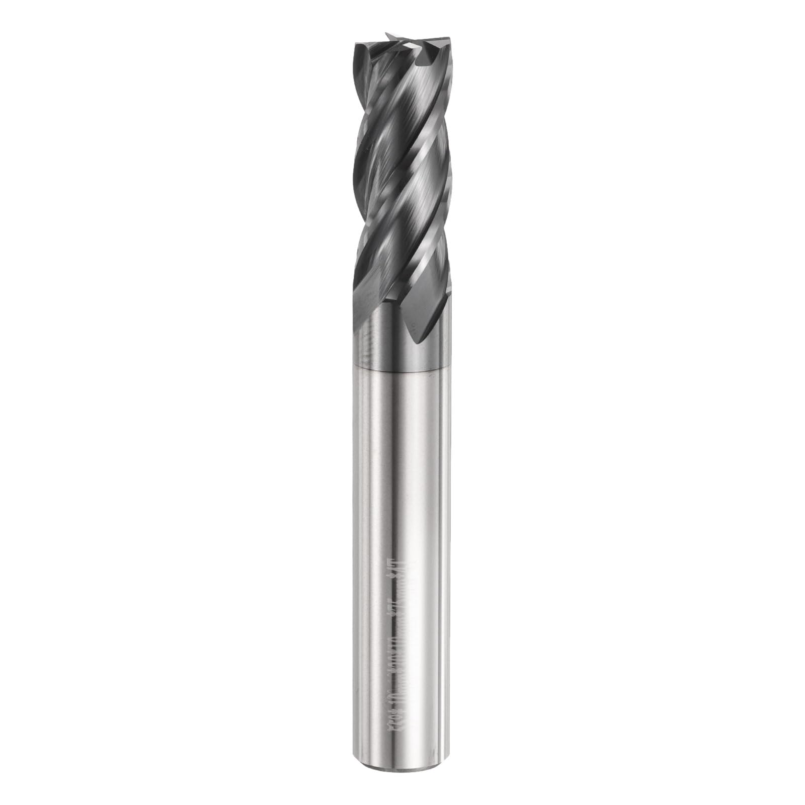 sourcing map Hartmetall-Schaftfräser, quadratisch, 10 mm Schnittdurchmesser, 4 Rillen, TiAlN-beschichteter Fräser für gehärteten Stahl, Metall (10 mm Schaft, 30 mm Schnittlänge, 75 mm lang, 45 Grad,