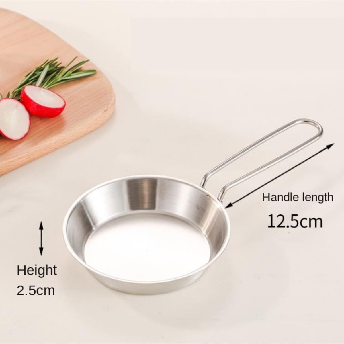 Popote Camping Extérieure Poêle À Frire en Acier Inoxydable 304, Poêle D'extérieur À Fond Plat, Cuisinière De Camping Portable Popote Bivouac(12cm)