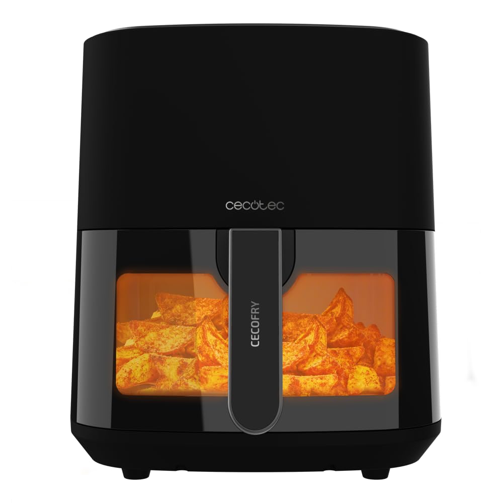 Cecotec Freidora de Aire sin Aceite de 5'5L Cecofry Fantastik Window 5500 Ventana. 1500W, Tecnología PerfectCook, 9 mod…