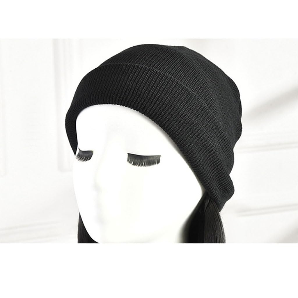 Wig With Cap Women's Wig Hat Plush Hat, Long Straight Wig Hat, Natural And Realistic Wig Hat, Suitable For Daily Party Use Wig Caps For Women(01)